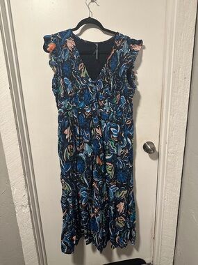 The Peregrine Midi Dress In Blue